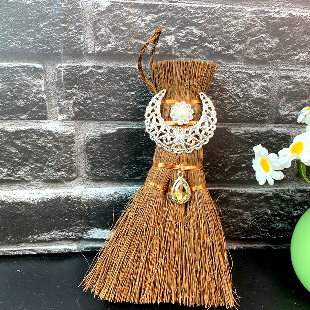 Wholesale 14*9*2CM Witch Mini Brown Broom Pendant Decoration